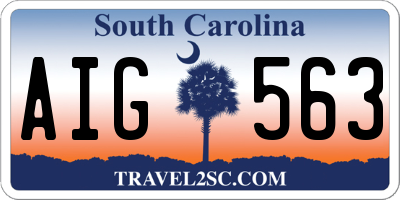 SC license plate AIG563