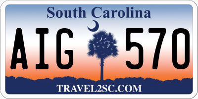 SC license plate AIG570