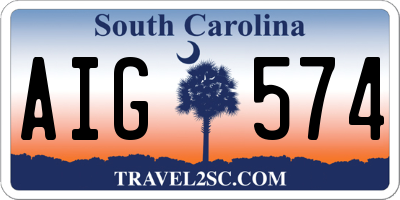 SC license plate AIG574