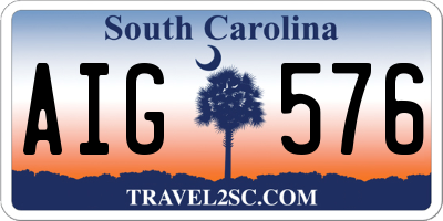 SC license plate AIG576