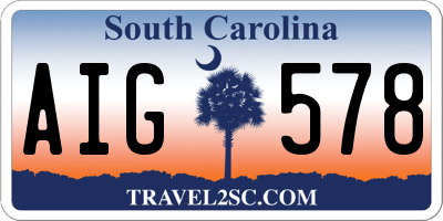 SC license plate AIG578