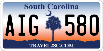 SC license plate AIG580