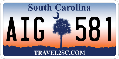SC license plate AIG581