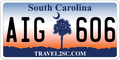 SC license plate AIG606