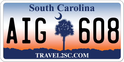 SC license plate AIG608