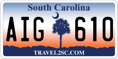 SC license plate AIG610