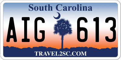 SC license plate AIG613