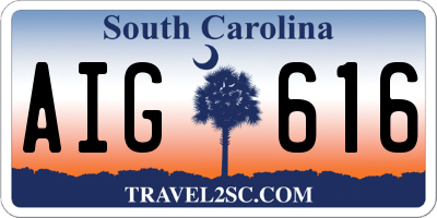 SC license plate AIG616
