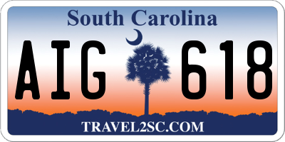 SC license plate AIG618