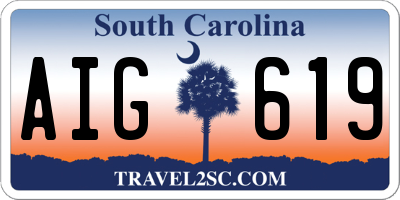 SC license plate AIG619