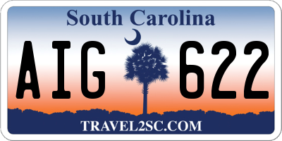 SC license plate AIG622