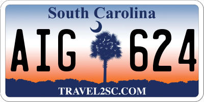 SC license plate AIG624