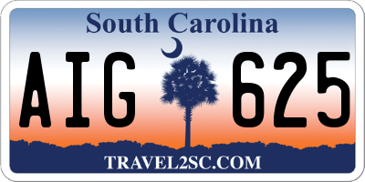 SC license plate AIG625