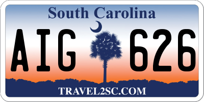 SC license plate AIG626