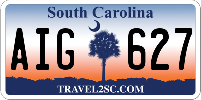 SC license plate AIG627