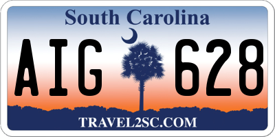 SC license plate AIG628