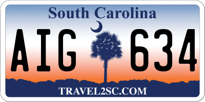 SC license plate AIG634