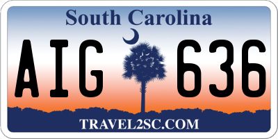 SC license plate AIG636