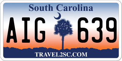 SC license plate AIG639