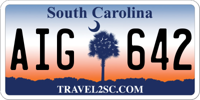 SC license plate AIG642