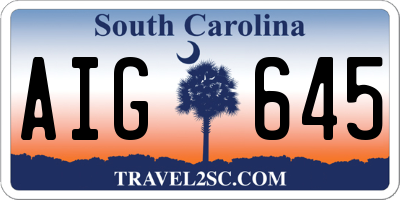 SC license plate AIG645