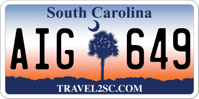 SC license plate AIG649