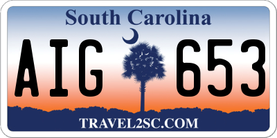 SC license plate AIG653