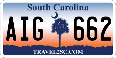 SC license plate AIG662