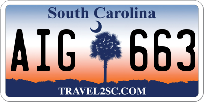 SC license plate AIG663