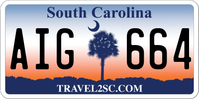 SC license plate AIG664