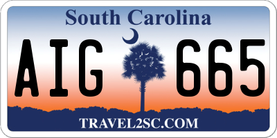SC license plate AIG665
