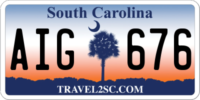 SC license plate AIG676