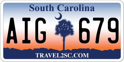 SC license plate AIG679