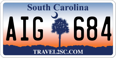SC license plate AIG684