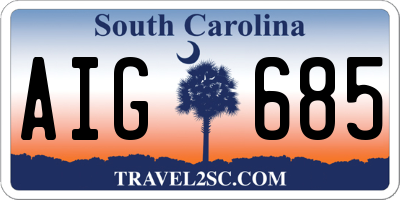 SC license plate AIG685