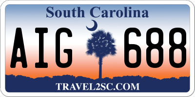 SC license plate AIG688