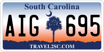 SC license plate AIG695