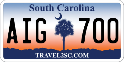 SC license plate AIG700