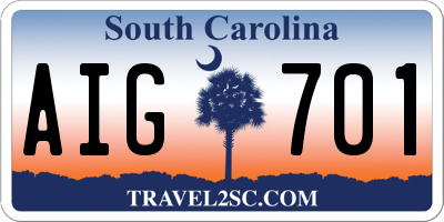 SC license plate AIG701