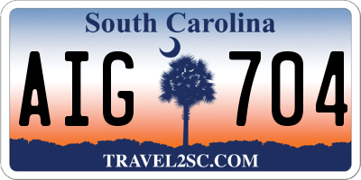 SC license plate AIG704