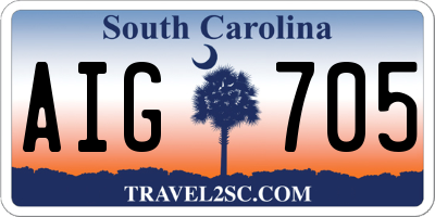 SC license plate AIG705