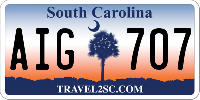 SC license plate AIG707