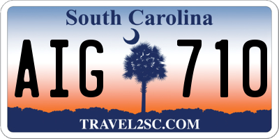 SC license plate AIG710