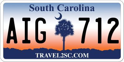 SC license plate AIG712