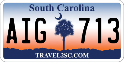 SC license plate AIG713
