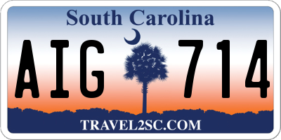 SC license plate AIG714