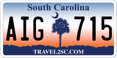 SC license plate AIG715