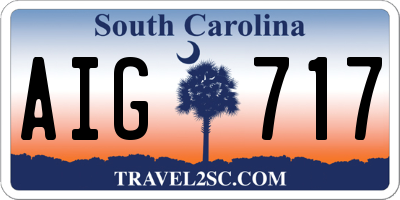 SC license plate AIG717