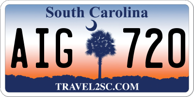 SC license plate AIG720