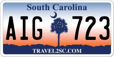 SC license plate AIG723